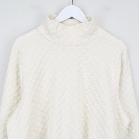 NWT J. Crew Factory Quilted Mockneck Pullover Sweatshirt In Ivory Size 2XL - Picture 6 of 8